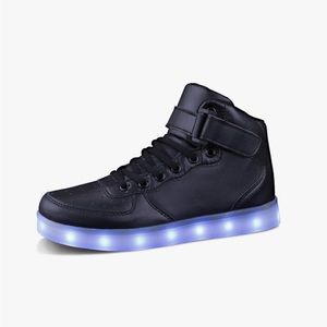 Black high top LED light up shoes, size 7
